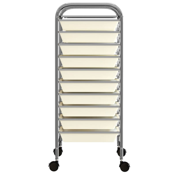 Schubladenwagen Weiß mit 10 Schubladen