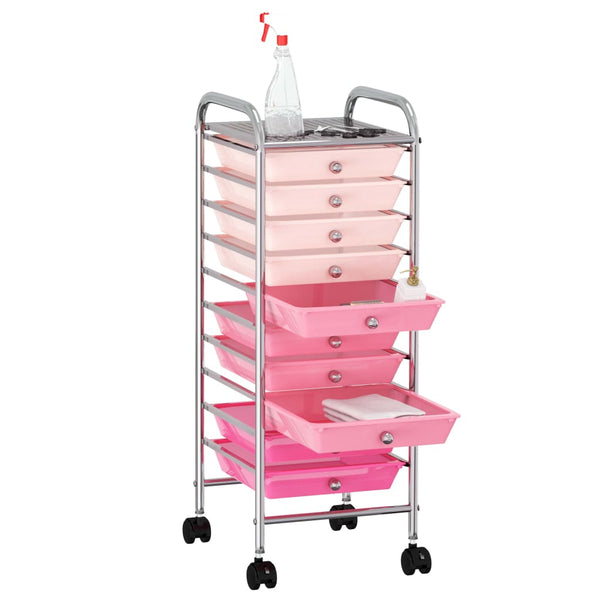 Schubladenwagen Ombre Rosa, 10 Schubladen