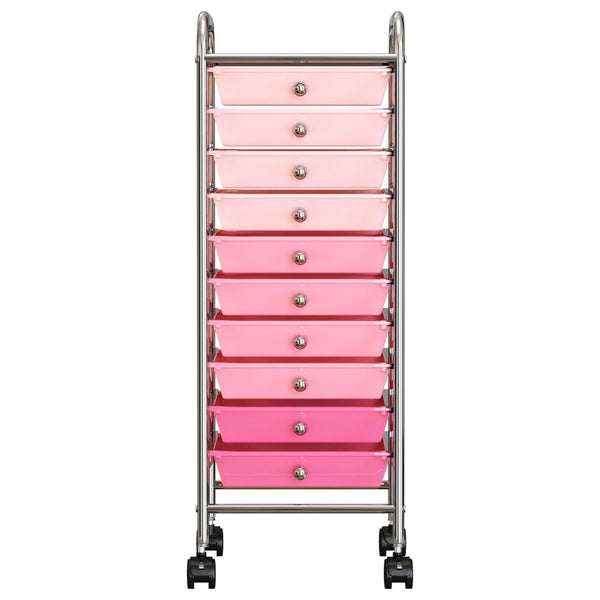 Schubladenwagen Ombre Rosa, 10 Schubladen