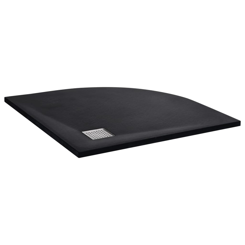 vidaXL SMC Shower Tray Black 90x90 cm