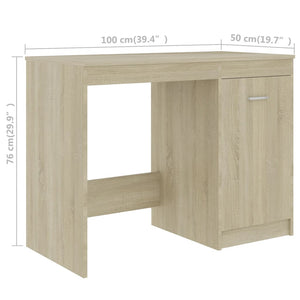 vidaXL Desk Sonoma Oak 140x50x76 cm Engineered Wood