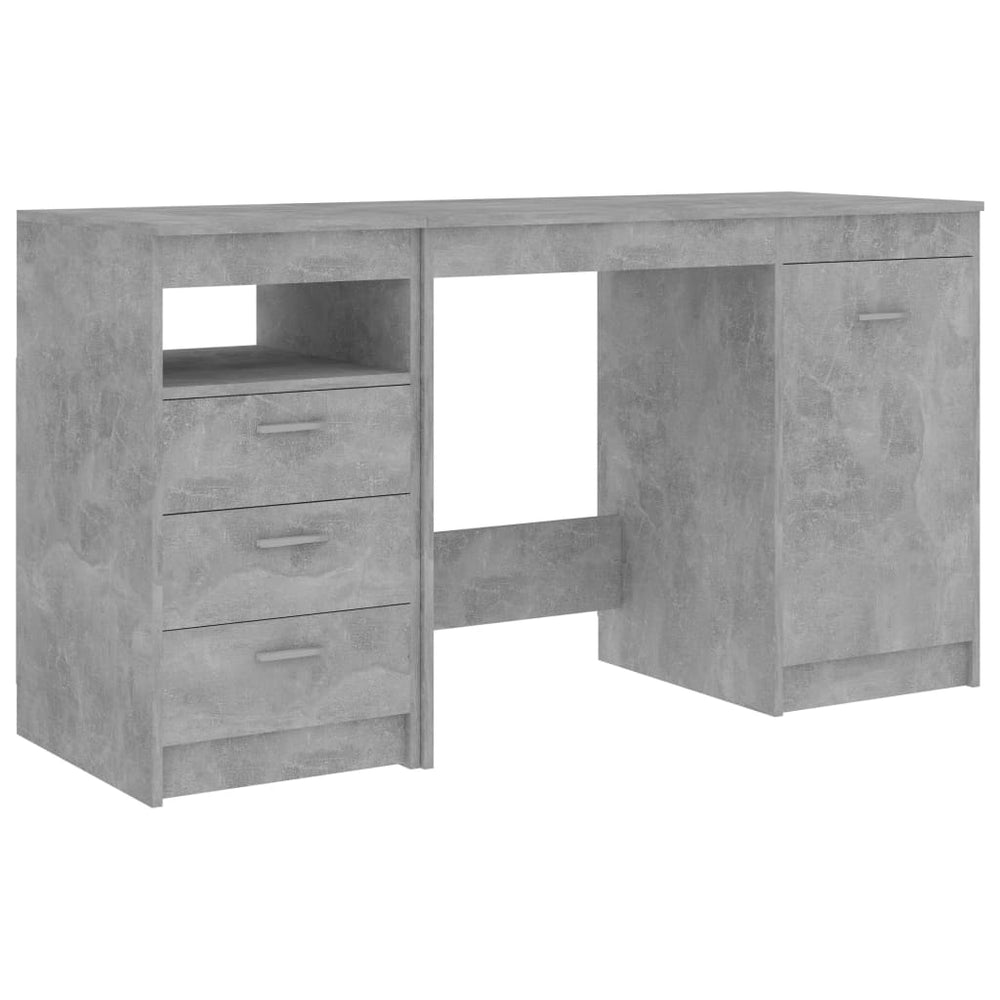 vidaXL Desk Concrete Gray 140x50x76 cm Engineered Wood