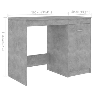 vidaXL Desk Concrete Gray 140x50x76 cm Engineered Wood
