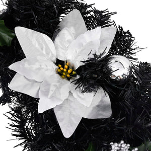 Weihnachts-Türbogen mit LED Lichtern, Schwarz, 90cm