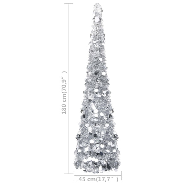 Silberner Pop-Up Weihnachtsbaum 180cm