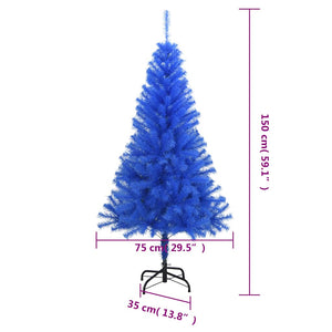 vidaXL Artificial Christmas Tree with Stand Blue 150 cm PVC