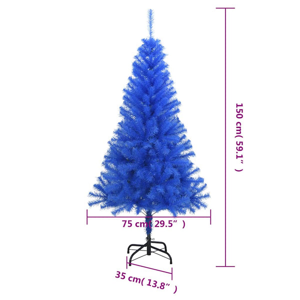 vidaXL Artificial Christmas Tree with Stand Blue 150 cm PVC