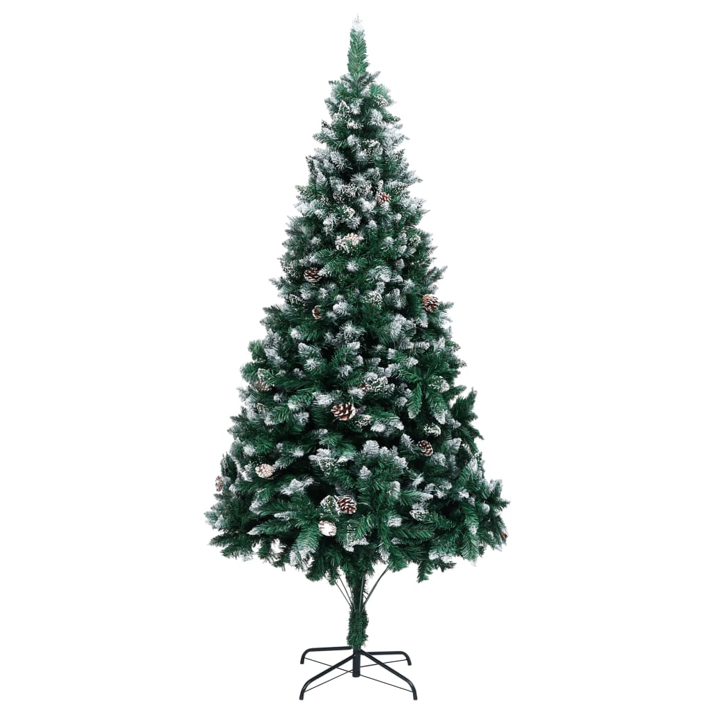 vidaXL Artificial Christmas Tree with Cones and Snow 210 cm
