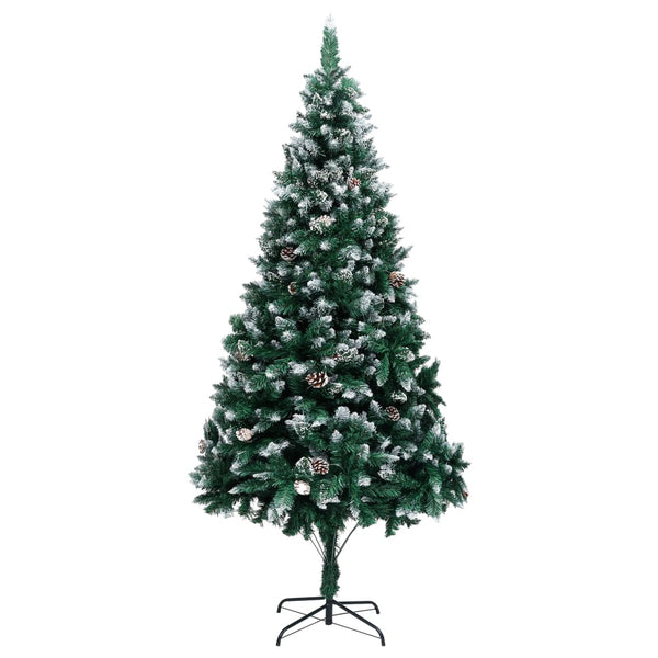 vidaXL Artificial Christmas Tree with Cones and Snow 210 cm
