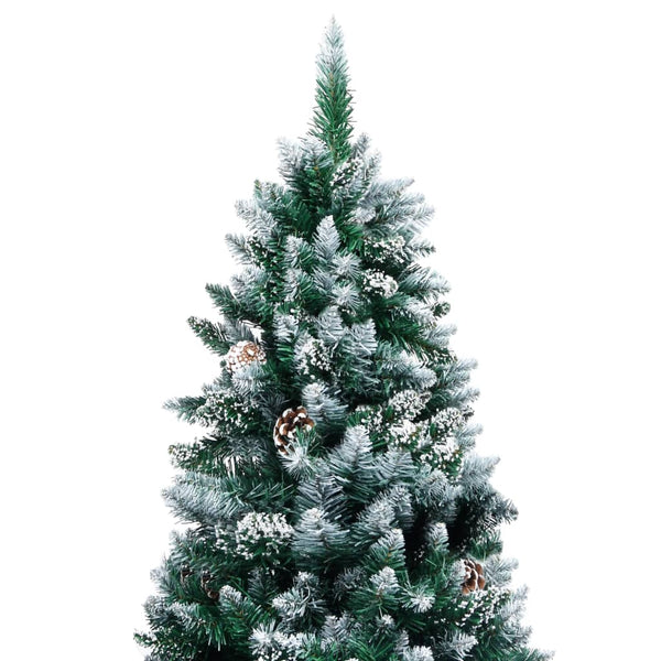 vidaXL Artificial Christmas Tree with Cones and Snow 210 cm