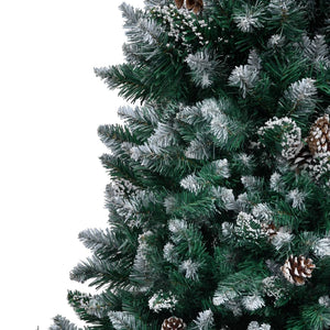 vidaXL Artificial Christmas Tree with Cones and Snow 210 cm