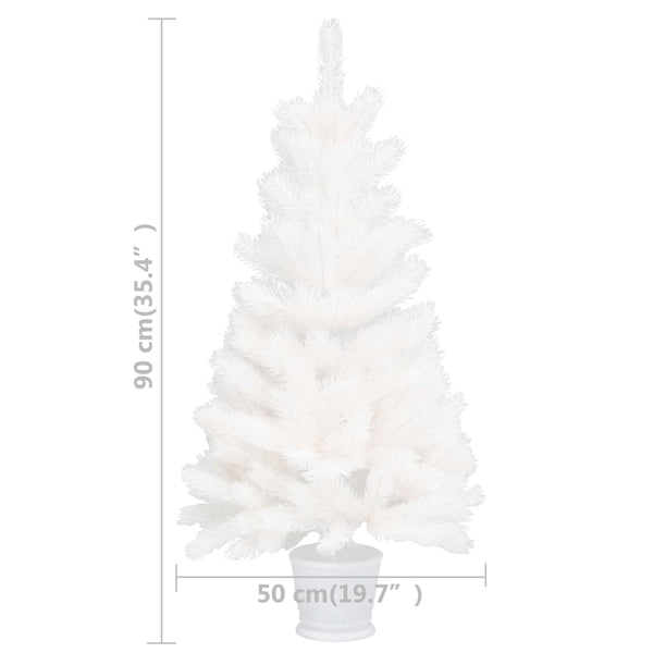 vidaXL Artificial Christmas Tree Realistic Needles White 90 cm