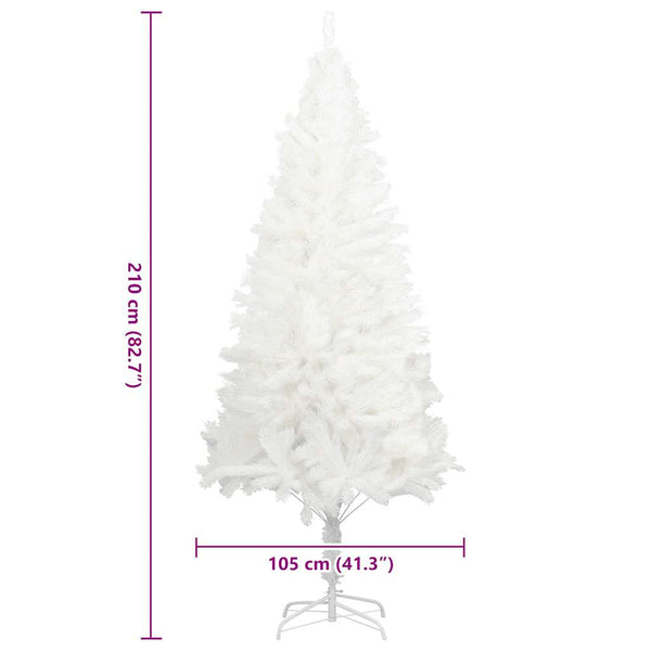 vidaXL Artificial Christmas Tree Lifelike Needles White 210 cm