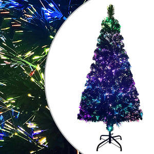 vidaXL Artificial Christmas Tree with Stand Green 120 cm Fiber Optic