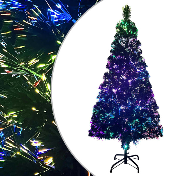 vidaXL Artificial Christmas Tree with Stand Green 120 cm Fiber Optic