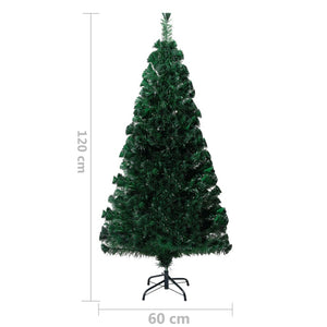 vidaXL Artificial Christmas Tree with Stand Green 120 cm Fiber Optic