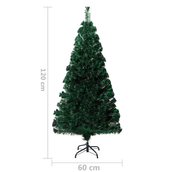vidaXL Artificial Christmas Tree with Stand Green 120 cm Fiber Optic