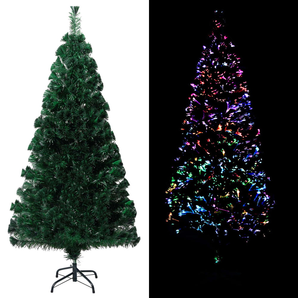 vidaXL Artificial Christmas Tree with Stand Green 120 cm Fiber Optic