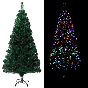 vidaXL Artificial Christmas Tree with Stand Green 120 cm Fiber Optic