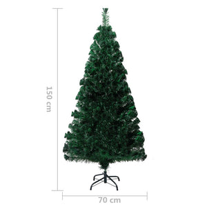 vidaXL Artificial Christmas Tree with Stand Green 150 cm Fiber Optic
