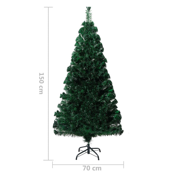 vidaXL Artificial Christmas Tree with Stand Green 150 cm Fiber Optic