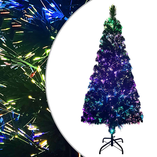 vidaXL Artificial Christmas Tree with Stand Green 180 cm Fiber Optic