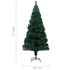 vidaXL Artificial Christmas Tree with Stand Green 180 cm Fiber Optic
