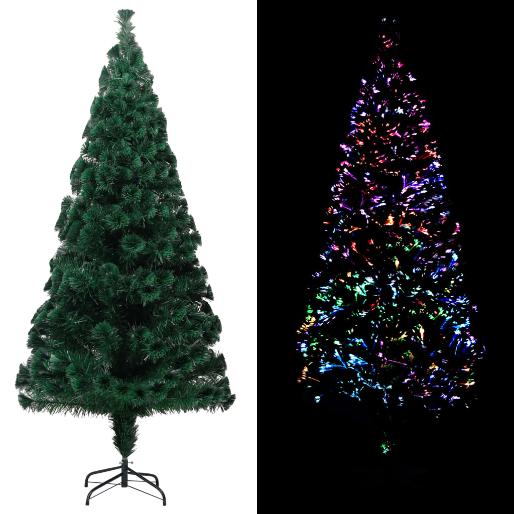 vidaXL Artificial Christmas Tree with Stand Green 180 cm Fiber Optic