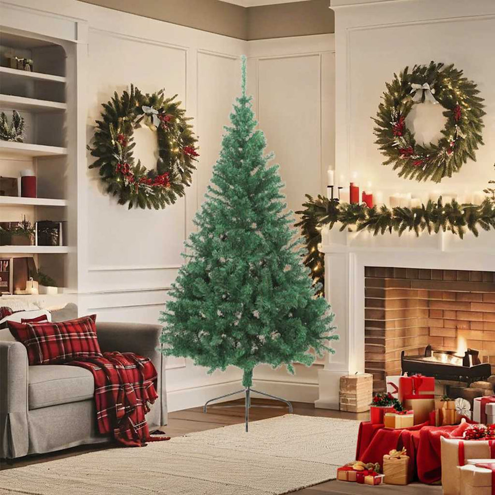 vidaXL Artificial Half Christmas Tree with Stand Green 180 cm PVC