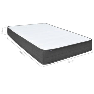 vidaXL Dark Grey Fabric Box Spring Bed 160x200 cm