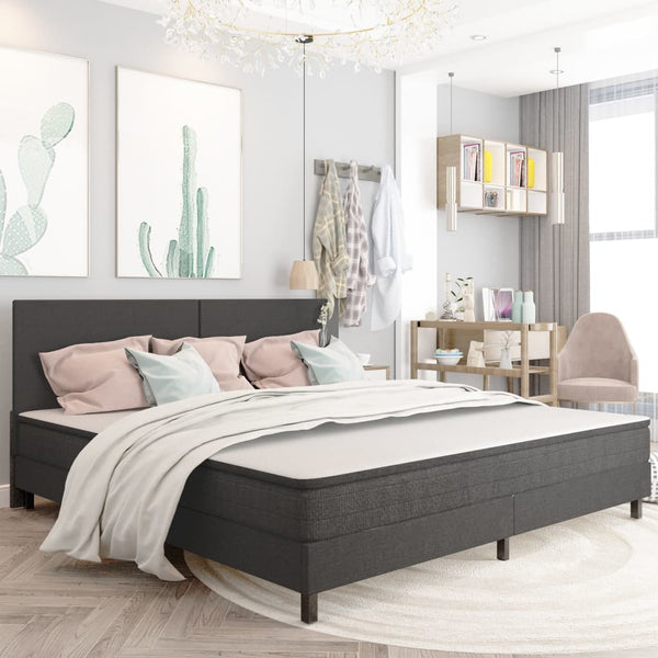 vidaXL Box Spring Bed Dark Grey Fabric 200x200 cm