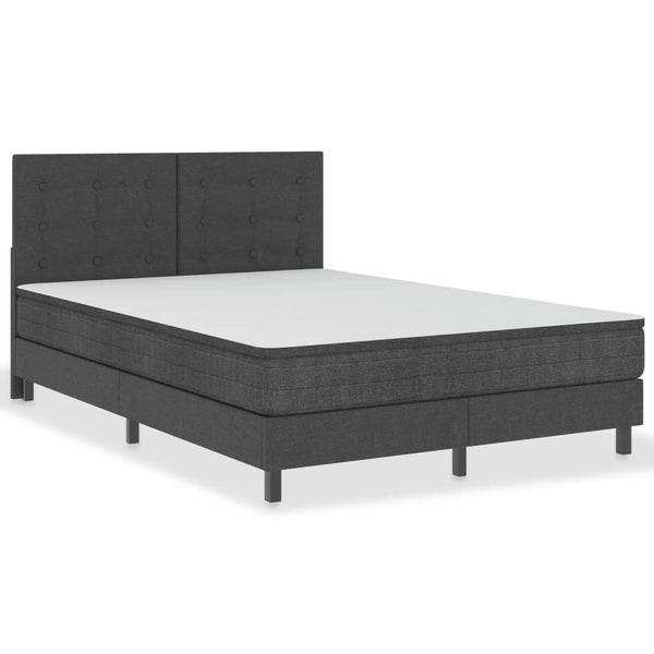 vidaXL Dark Grey Fabric Box Spring Bed 140x200 cm
