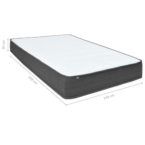 vidaXL Dark Grey Fabric Box Spring Bed 140x200 cm