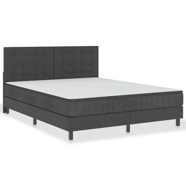 vidaXL Dark Grey Fabric Box Spring Bed 180x200 cm