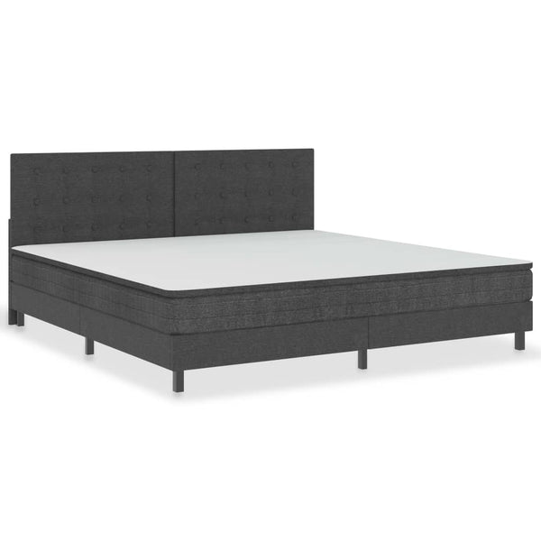 vidaXL Box Spring Bed Dark Grey Fabric 200x200 cm