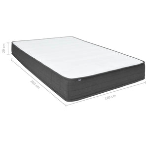 vidaXL Dark Grey Fabric Box Spring Bed 160x200 cm