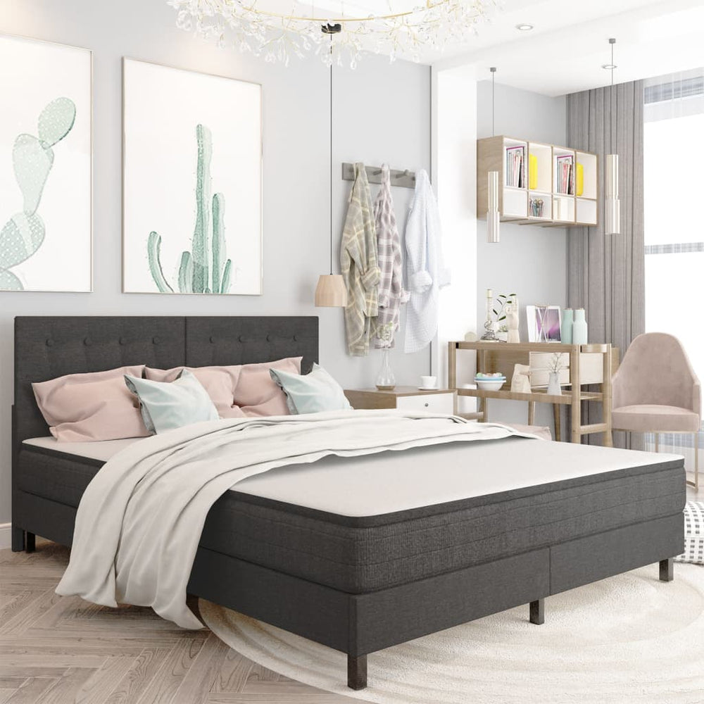 vidaXL Dark Grey Fabric Box Spring Bed 160x200 cm