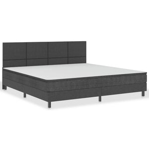 vidaXL Box Spring Bed Dark Grey Fabric 200x200 cm