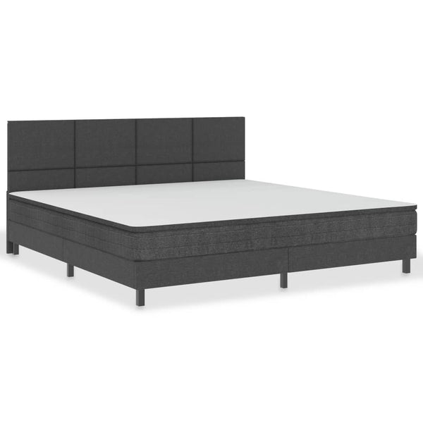 vidaXL Box Spring Bed Dark Grey Fabric 200x200 cm