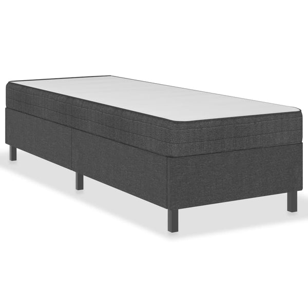vidaXL Dark Grey Fabric Box Spring Bed 100x200 cm