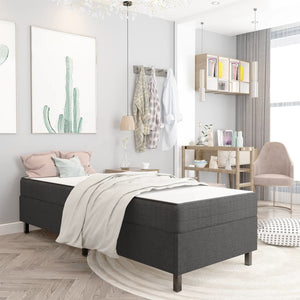 vidaXL Dark Grey Fabric Box Spring Bed 100x200 cm