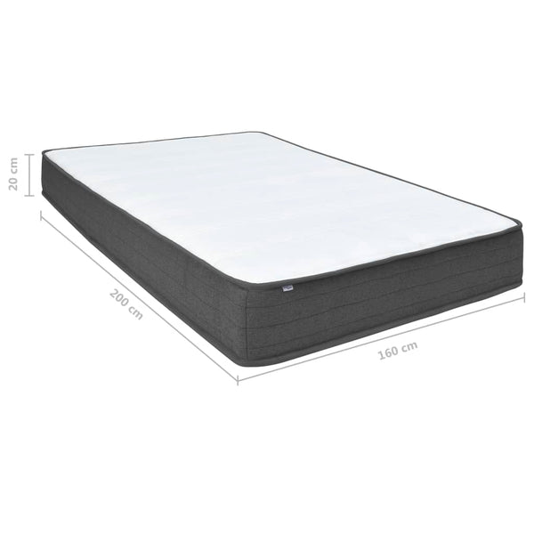 vidaXL Dark Grey Fabric Box Spring Bed 160x200 cm