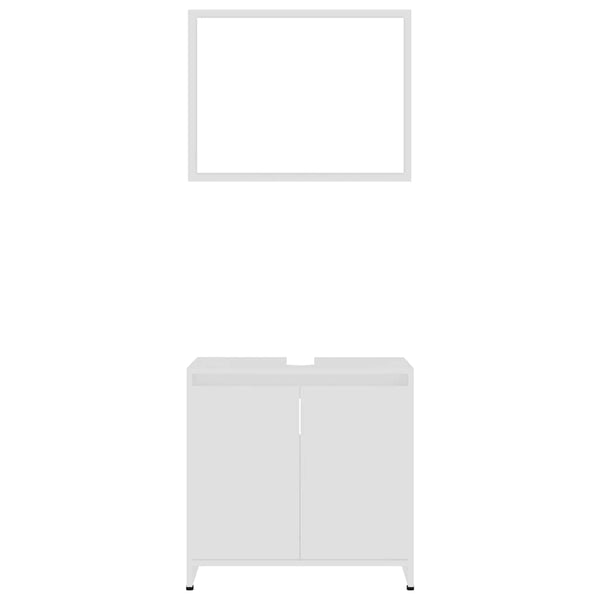 vidaXL Bathroom Furniture Set White Engineered Wood