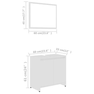 vidaXL Bathroom Furniture Set White Engineered Wood