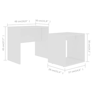 vidaXL Coffee Table Set White 48x30x45 cm Engineered Wood