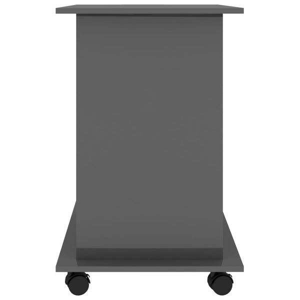 vidaXL Desk High Gloss Grey 80x50x75 cm Engineered Wood