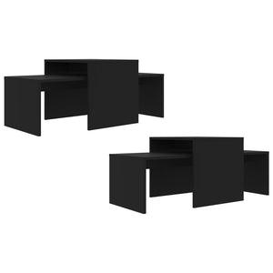 vidaXL Coffee Table Set Black 100x48x40 cm Engineered Wood