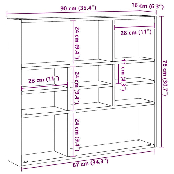 Weißes Wandregal 90 cm