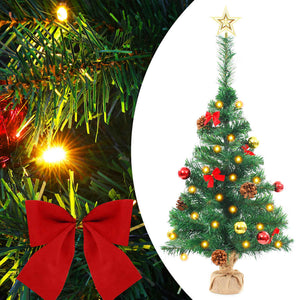 vidaXL Artificial Christmas Tree with Lights & Baubles Green 64 cm
