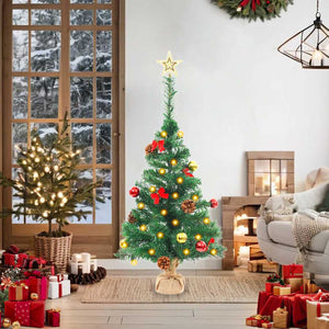 vidaXL Artificial Christmas Tree with Lights & Baubles Green 64 cm
